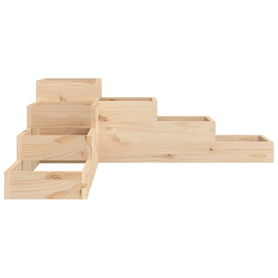 Jardinière de jardin à 4 niveaux 106 x 104,5 x 36 cm Bois de pin massif - 5