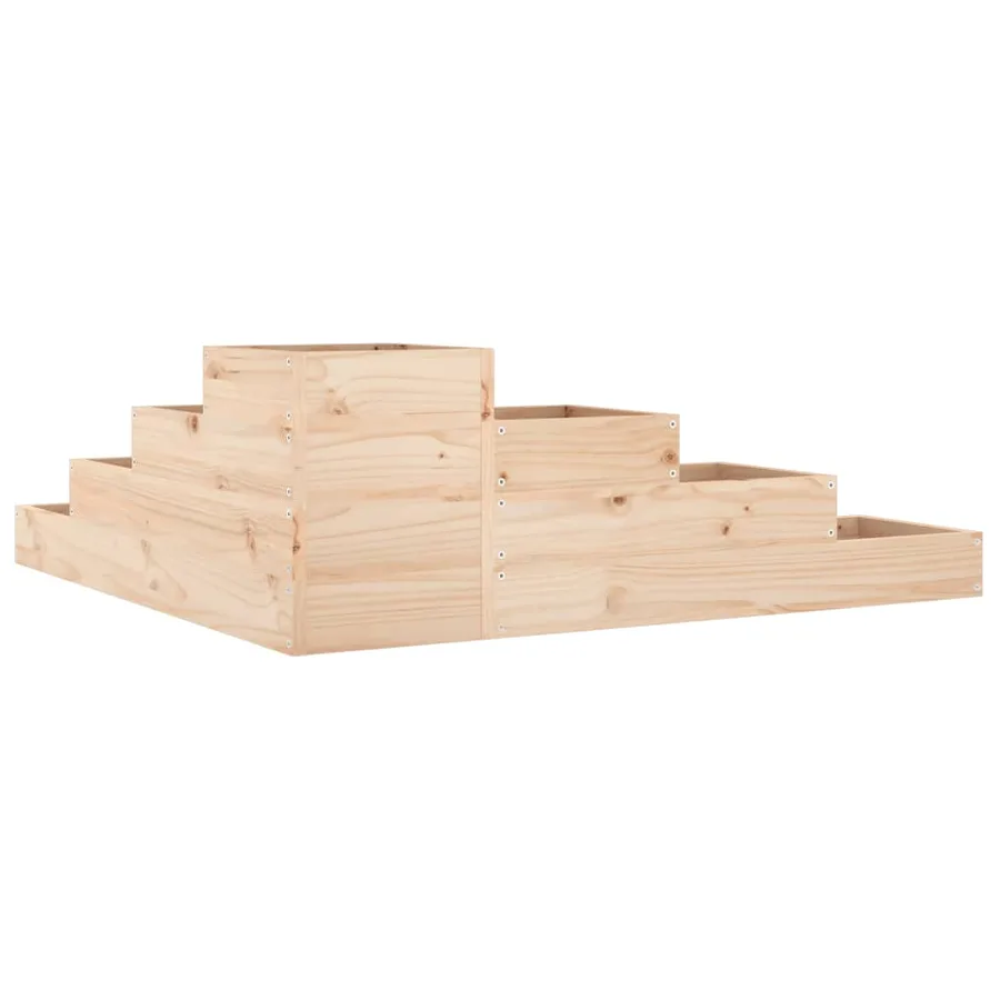 Jardinière de jardin à 4 niveaux 106 x 104,5 x 36 cm Bois de pin massif - 6