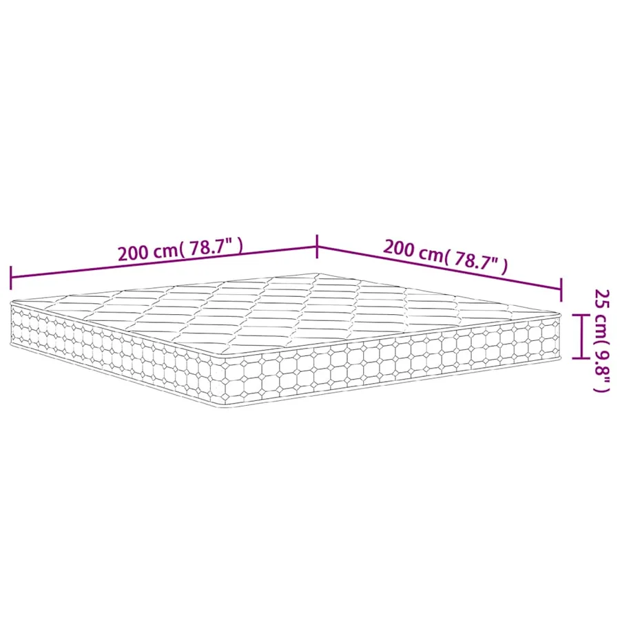 Matelas à ressorts ensachés dureté moyenne 200x200 cm - 7