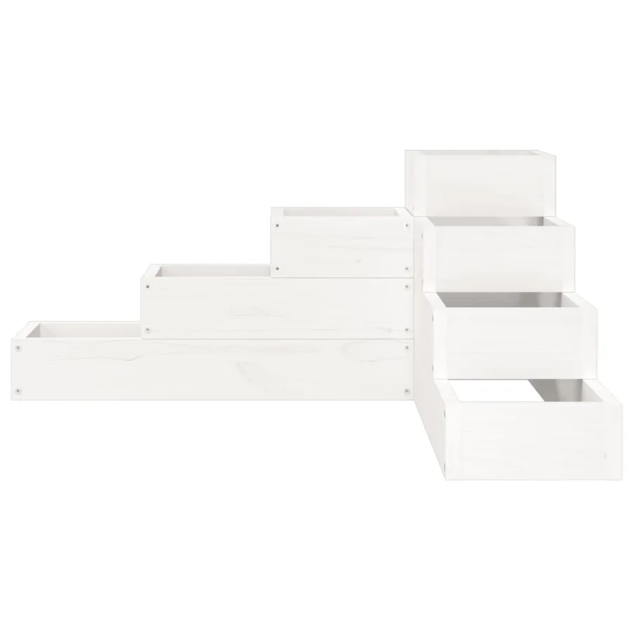 Jardinière 4 niveaux 80,5x79x36 cm blanc bois de pin massif - 4