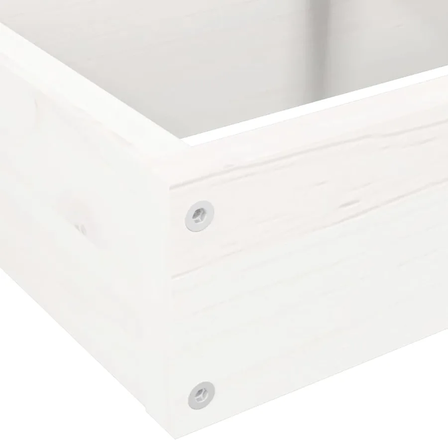 Jardinière 4 niveaux 80,5x79x36 cm blanc bois de pin massif - 7