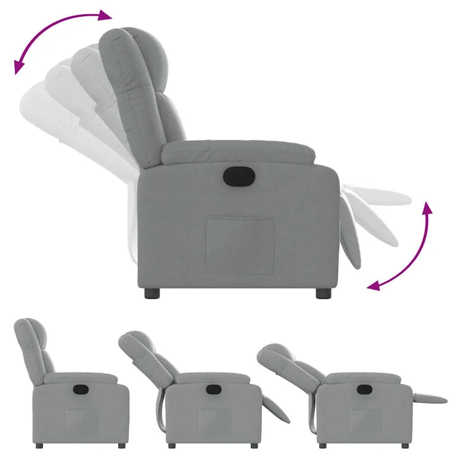 Fauteuil inclinable Gris clair Tissu - 5