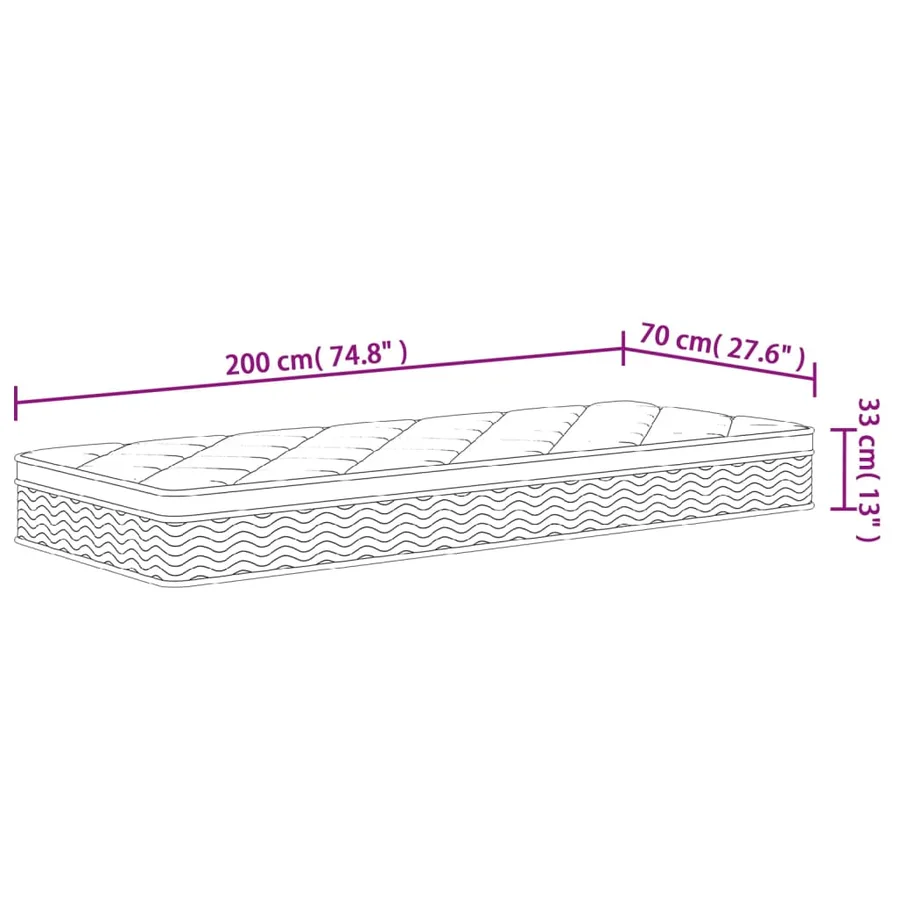 Matelas à ressorts ensachés Moyen Plus 70 x 200 cm - 8