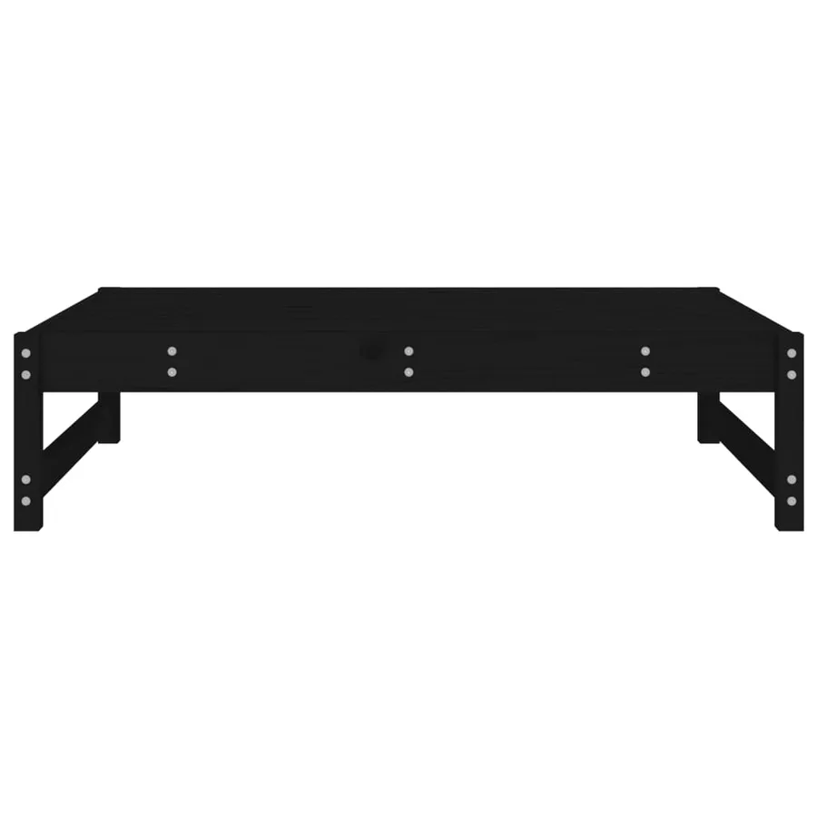 Repose-pied de jardin 120x80 cm noir bois de pin massif - 4