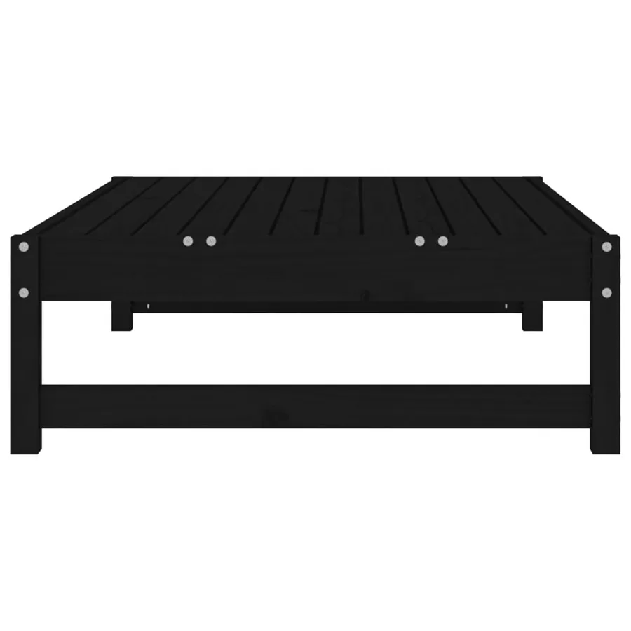 Repose-pied de jardin 120x80 cm noir bois de pin massif - 6