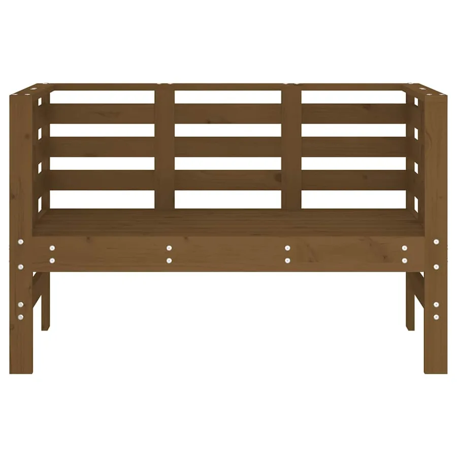 Banc de jardin marron miel 111,5x53x71 cm bois massif de pin - 4
