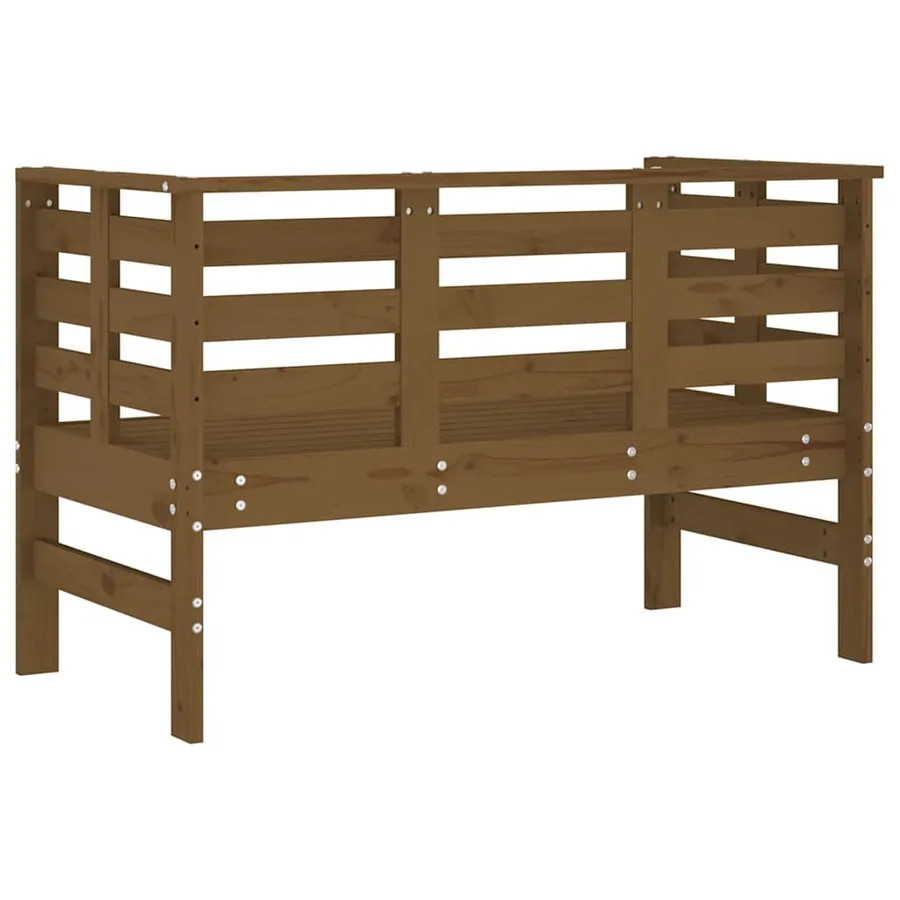 Banc de jardin marron miel 111,5x53x71 cm bois massif de pin - 6