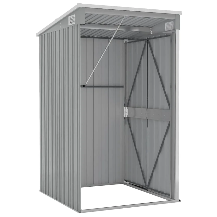 Remise de jardin murale Gris 118x100x178 cm Métal galvanisé - 6