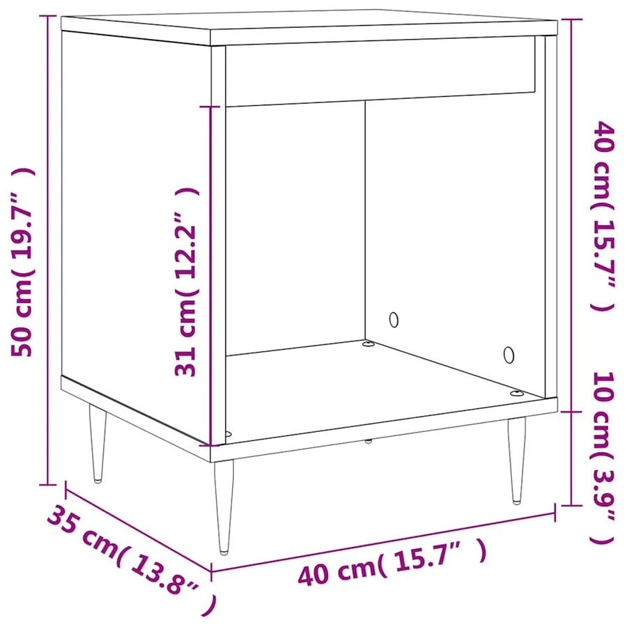 Tables de chevet 2 pcs blanc brillant 40x35x50 cm - 10