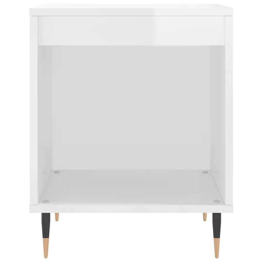 Tables de chevet 2 pcs blanc brillant 40x35x50 cm - 5