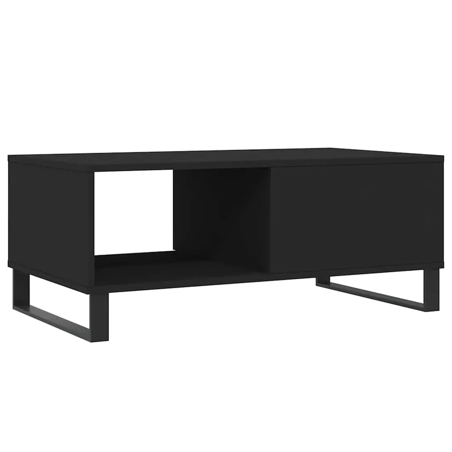 Table basse Noir 90x50x36,5 cm Bois d'ingénierie - 8