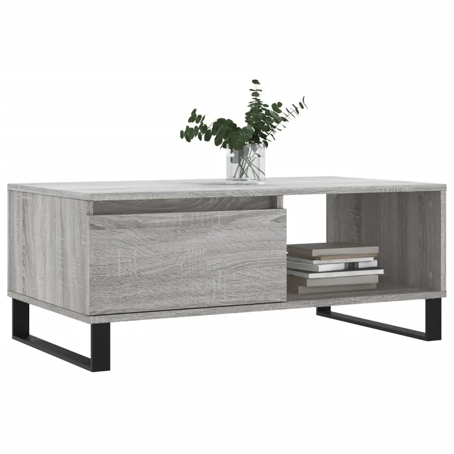 Table basse Sonoma gris 90x50x36,5 cm Bois d'ingénierie - 3