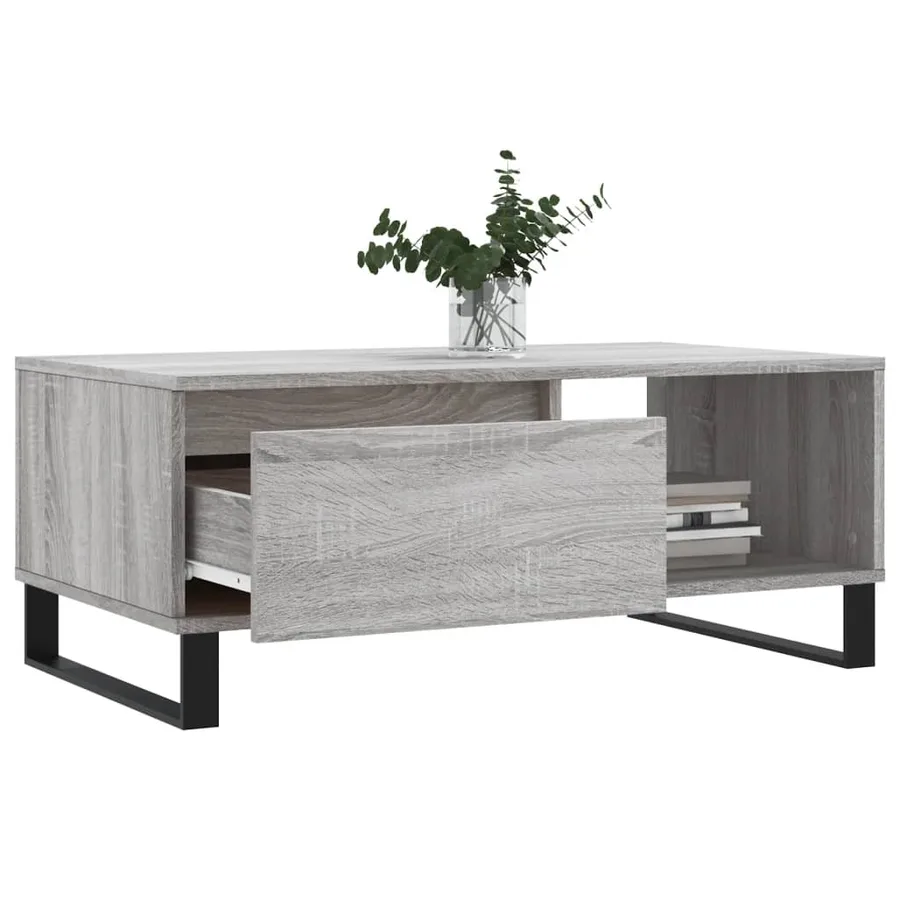 Table basse Sonoma gris 90x50x36,5 cm Bois d'ingénierie - 4