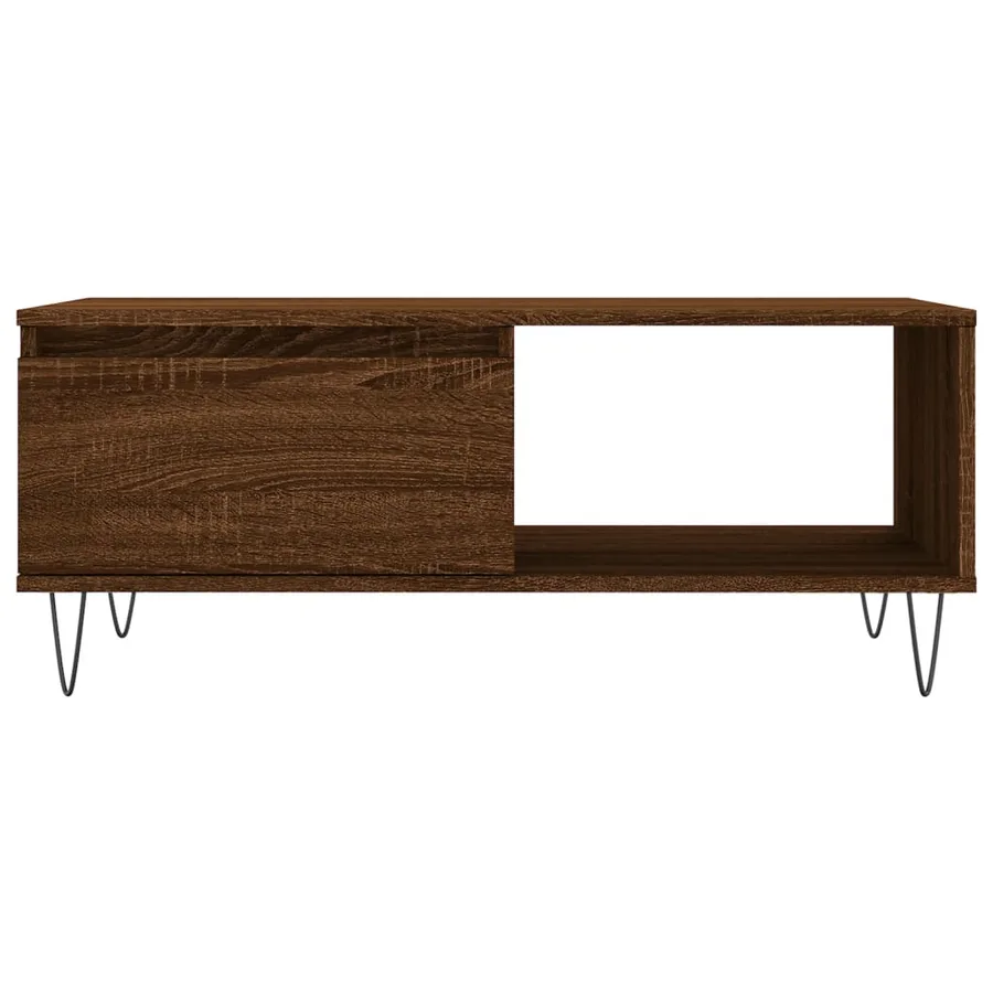 Table basse Chêne marron 90x50x36,5 cm Bois d'ingénierie - 6