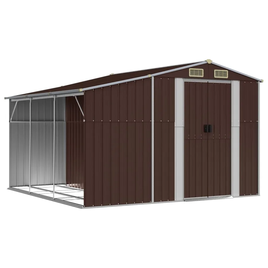 Abri de jardin marron 277x279x179 cm acier galvanisé - 2