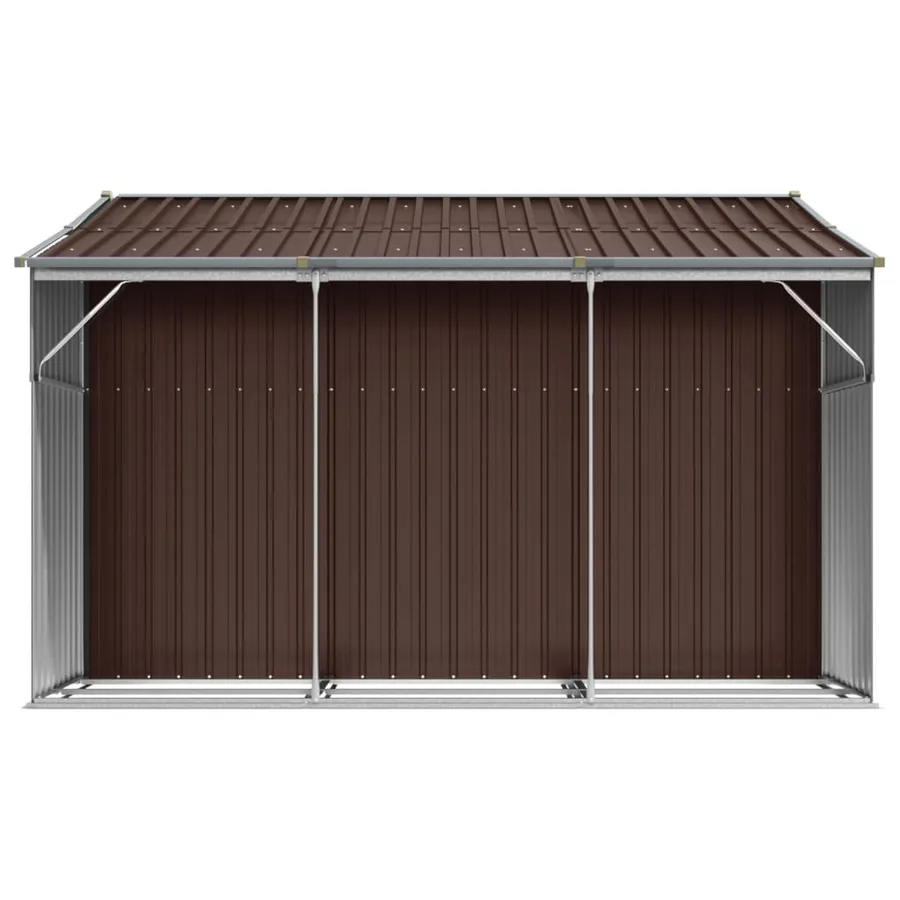 Abri de jardin marron 277x279x179 cm acier galvanisé - 6