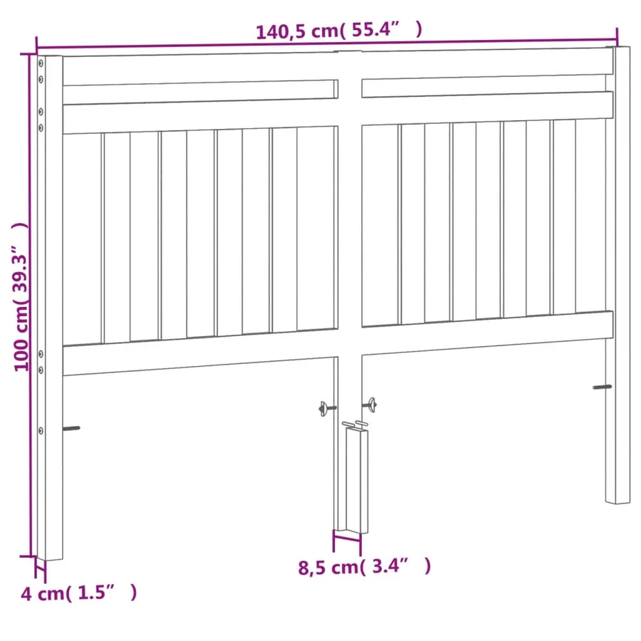 Tête de lit cire marron 135 cm bois massif de pin - 9