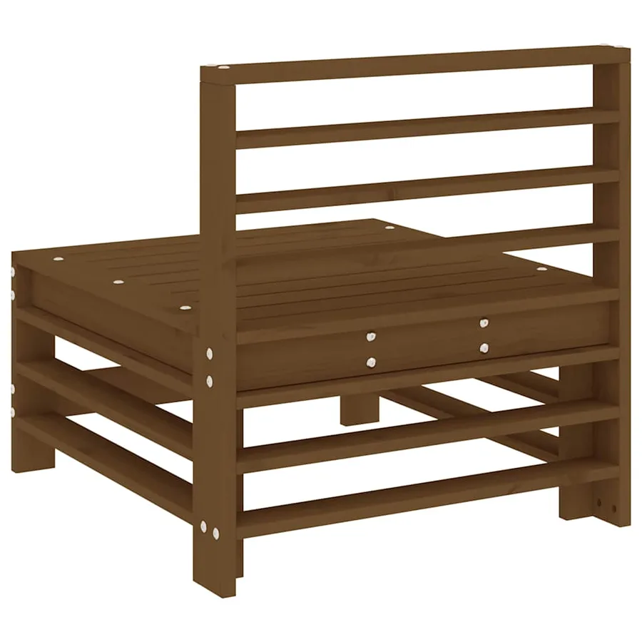 Canapés centraux de jardin 2 pcs marron miel bois de pin solide - 5