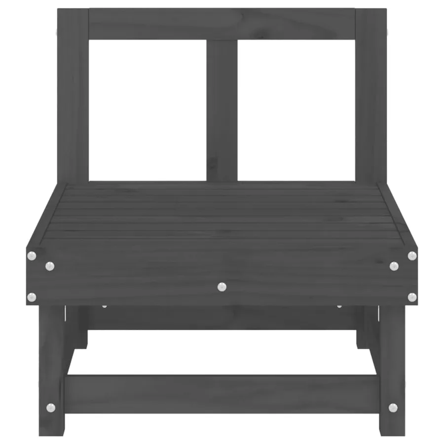 Canapés centraux de jardin 2 pcs gris bois de pin massif - 4