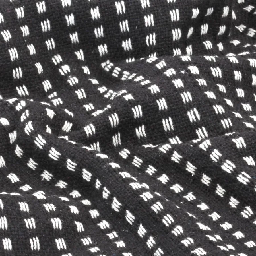 Couverture coton à carrés 220x250 cm Noir - 5