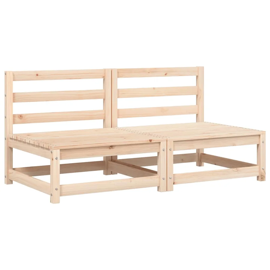 Canapés de jardin sans accoudoirs coussins 2pcs bois massif pin - 4