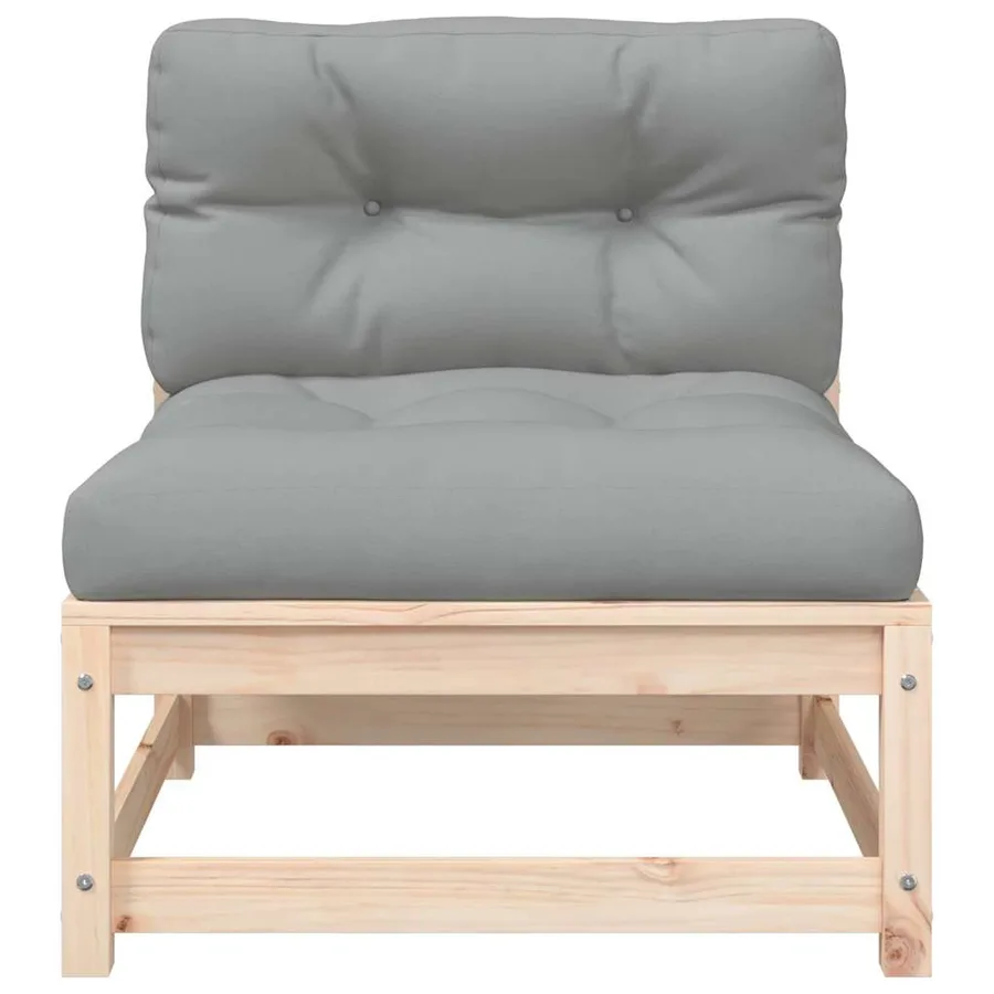 Canapés de jardin sans accoudoirs coussins 2pcs bois massif pin - 6