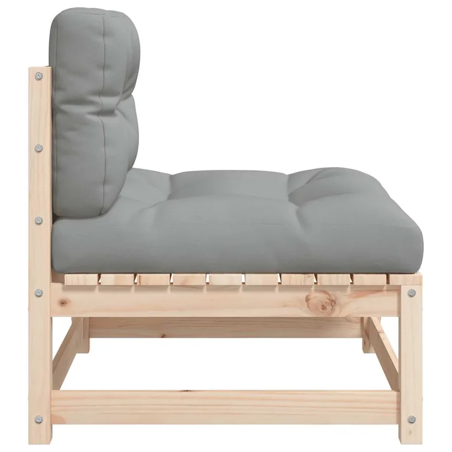 Canapés de jardin sans accoudoirs coussins 2pcs bois massif pin - 7