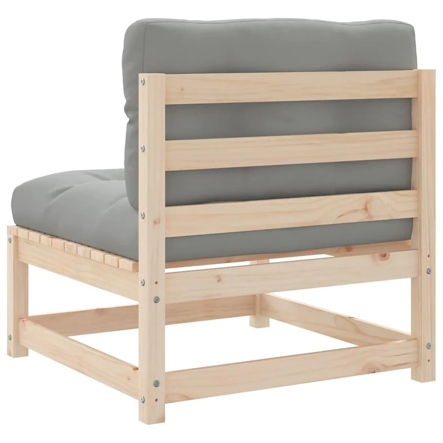 Canapés de jardin sans accoudoirs coussins 2pcs bois massif pin - 8