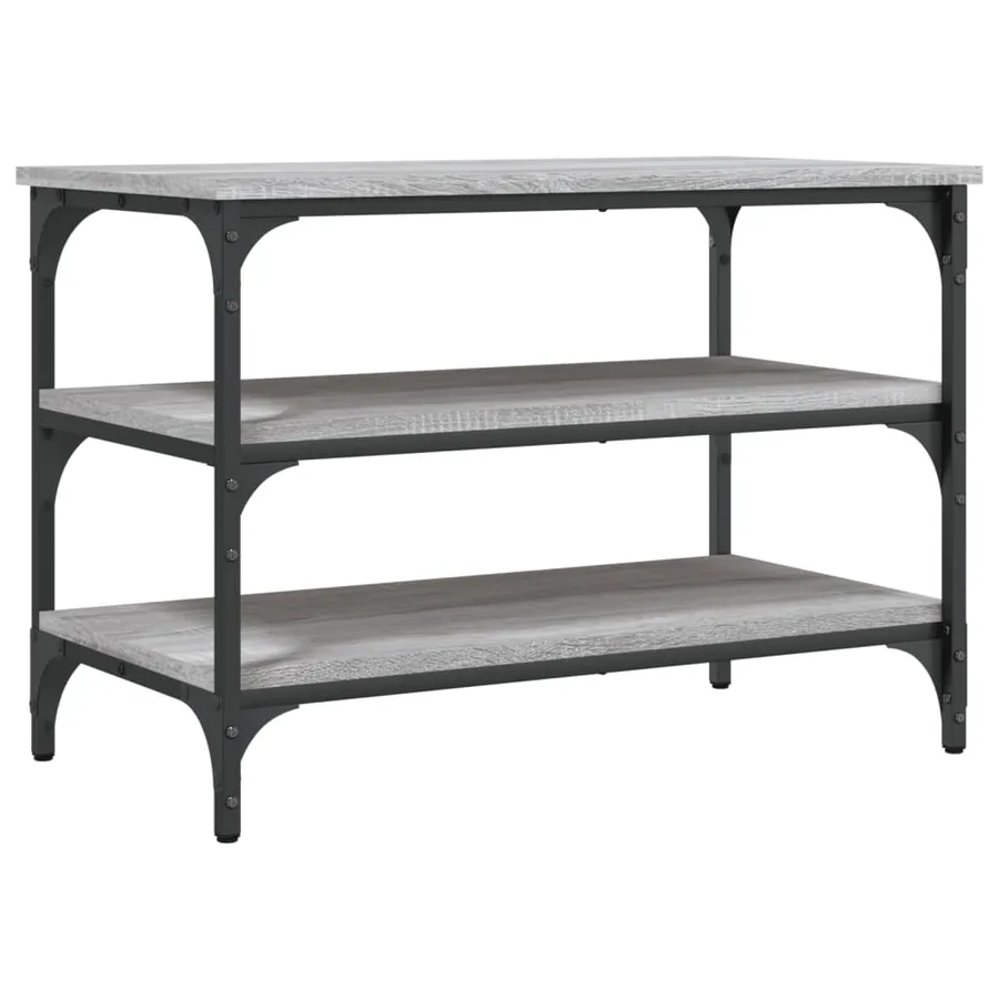 Banc à chaussures sonoma gris 70x38,5x49 cm bois d'ingénierie - 2