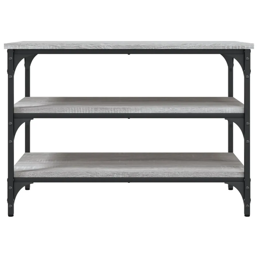 Banc à chaussures sonoma gris 70x38,5x49 cm bois d'ingénierie - 5