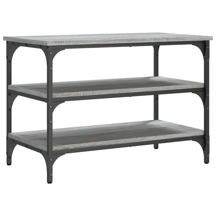 Banc à chaussures sonoma gris 70x38,5x49 cm bois d'ingénierie - 7