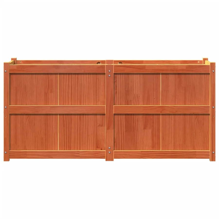 Jardinière cire marron 150x50x70 cm bois de pin massif - 5