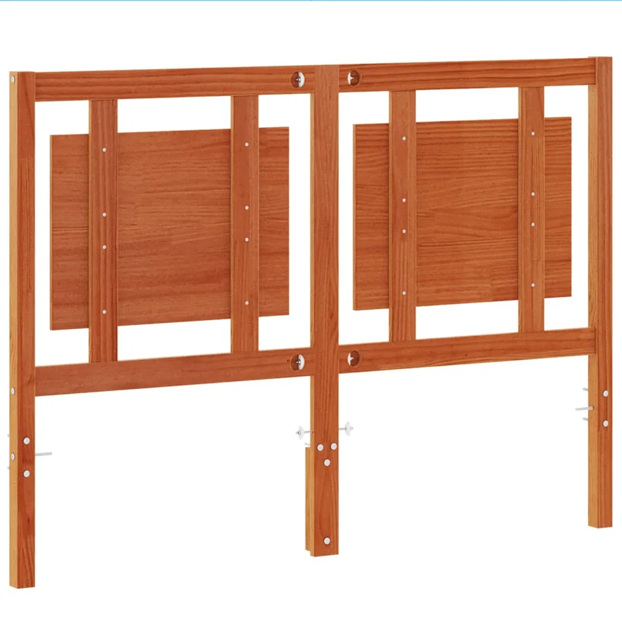 Tête de lit cire marron 135 cm bois massif de pin - 6