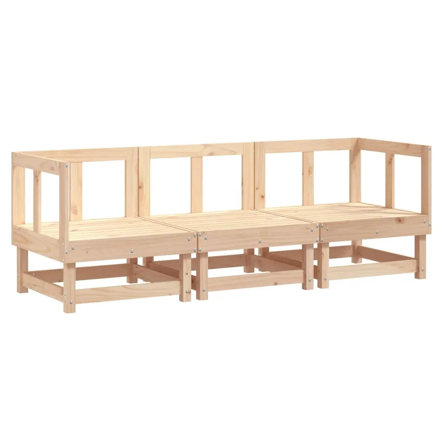 Salon de jardin 3 pcs bois massif de pin - 2