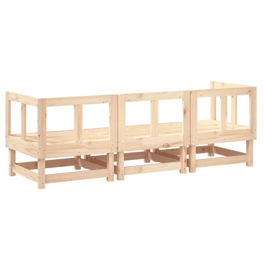 Salon de jardin 3 pcs bois massif de pin - 5