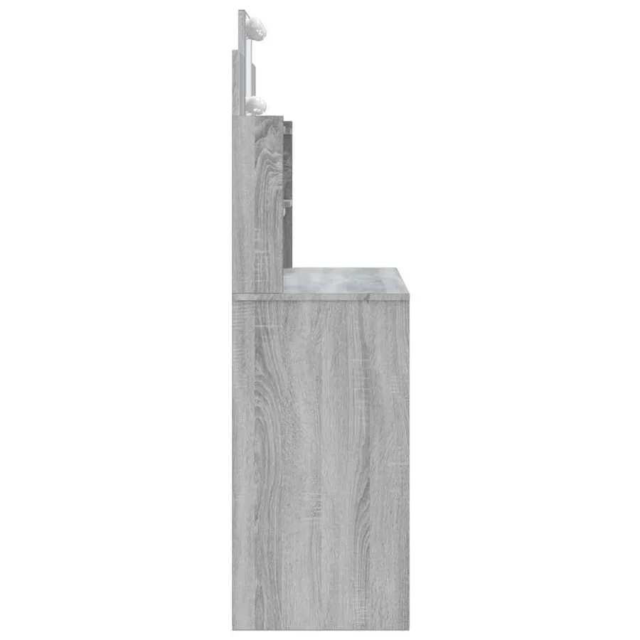 Coiffeuse avec lumières LED sonoma gris 96x40x142 cm - 6