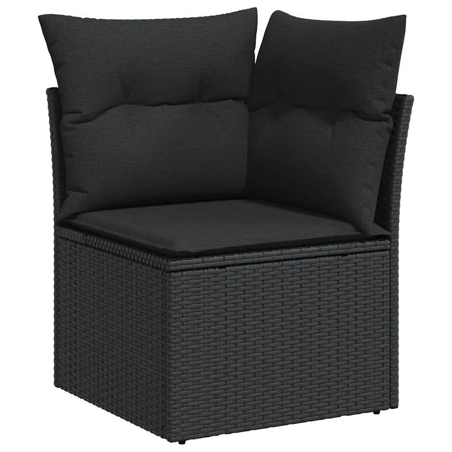 Salon de jardin 7 pcs avec coussins noir résine tressée 62 x 62 x 69 cm - 57,0 kg - 4