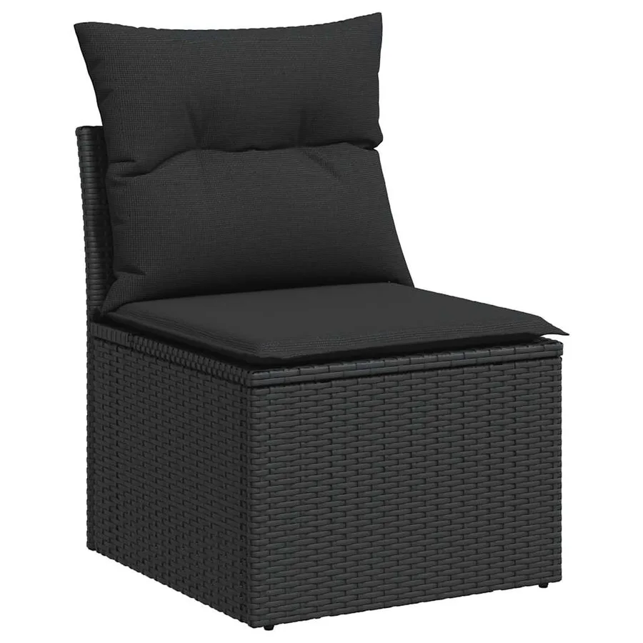 Salon de jardin 7 pcs avec coussins noir résine tressée 62 x 62 x 69 cm - 57,0 kg - 5