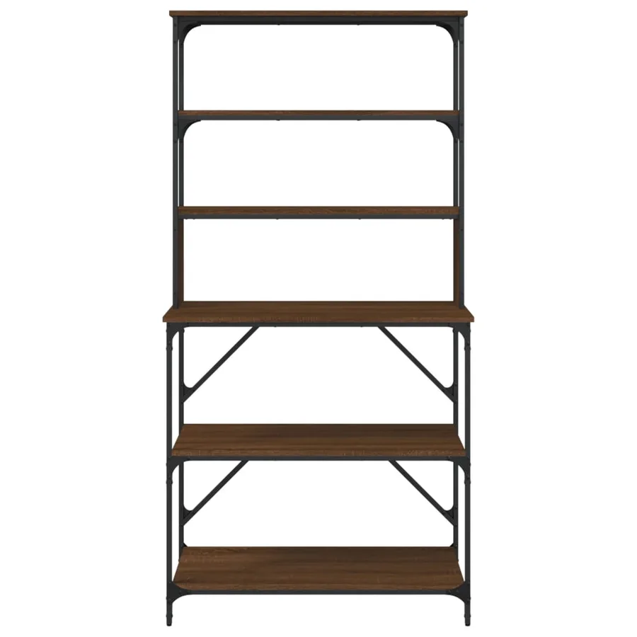 Support de boulanger à 6 niveaux chêne marron 90x40x180 cm - 4