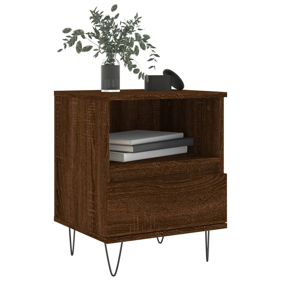 Tables de chevet 2 pcs chêne marron 40x35x50 cm bois ingénierie - 3