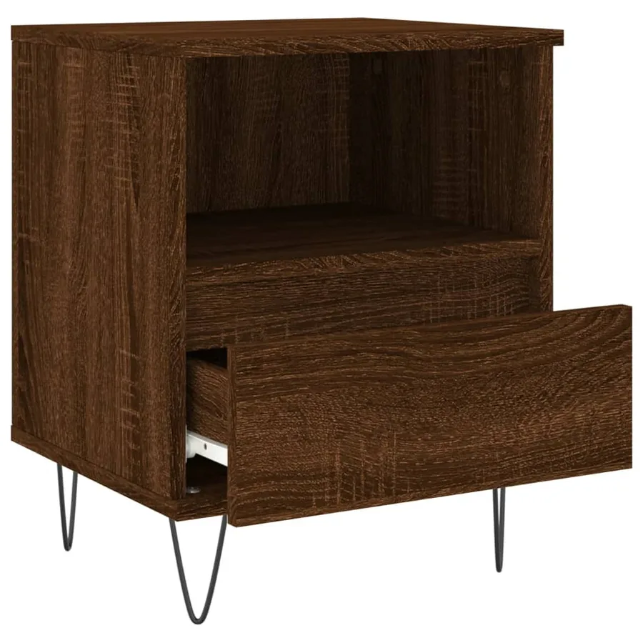 Tables de chevet 2 pcs chêne marron 40x35x50 cm bois ingénierie - 6