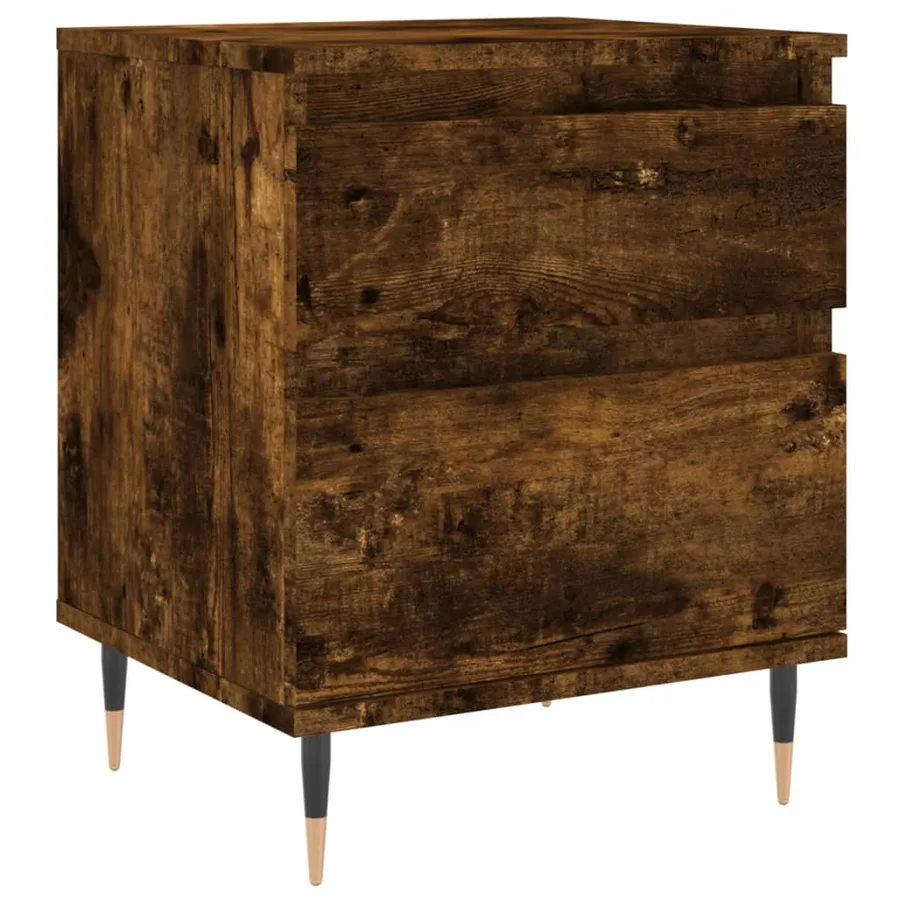 Tables de chevet 2 pcs chêne fumé 40x35x50 cm bois ingénierie - 3
