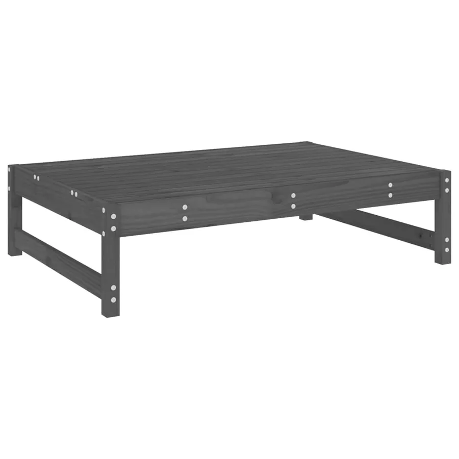 Repose-pied de jardin 120x80 cm gris bois de pin massif - 2