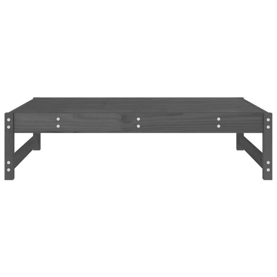 Repose-pied de jardin 120x80 cm gris bois de pin massif - 4