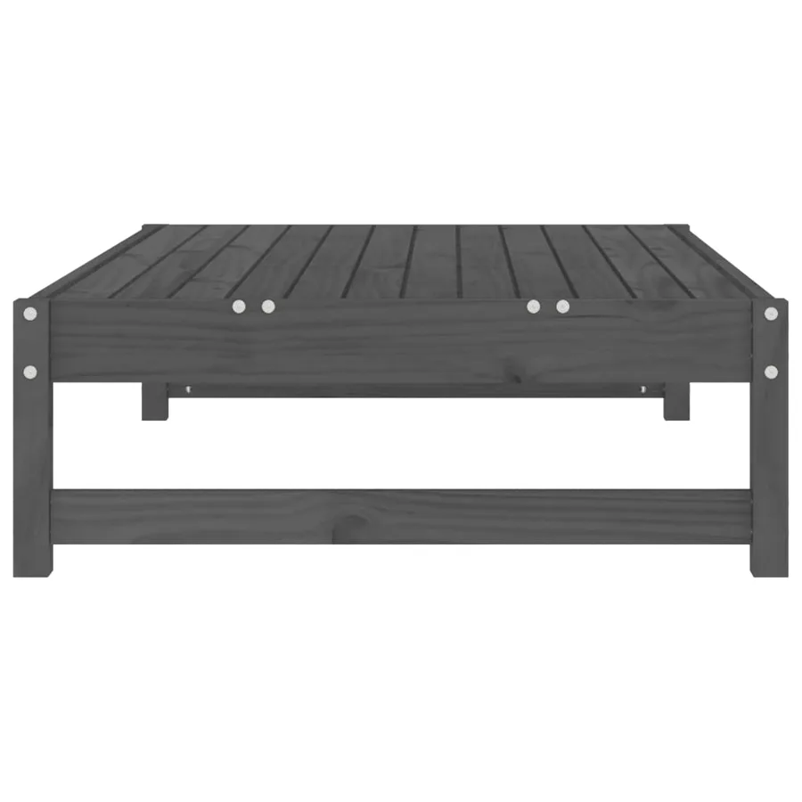 Repose-pied de jardin 120x80 cm gris bois de pin massif - 6