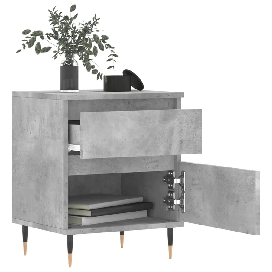 Tables de chevet 2 pcs gris béton 40x35x50 cm bois d’ingénierie - 3