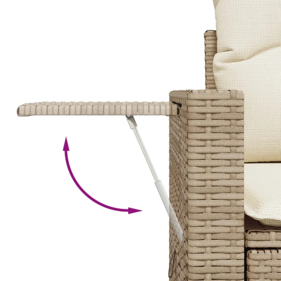 Salon de jardin avec coussins 10 pcs beige résine tressée - 9