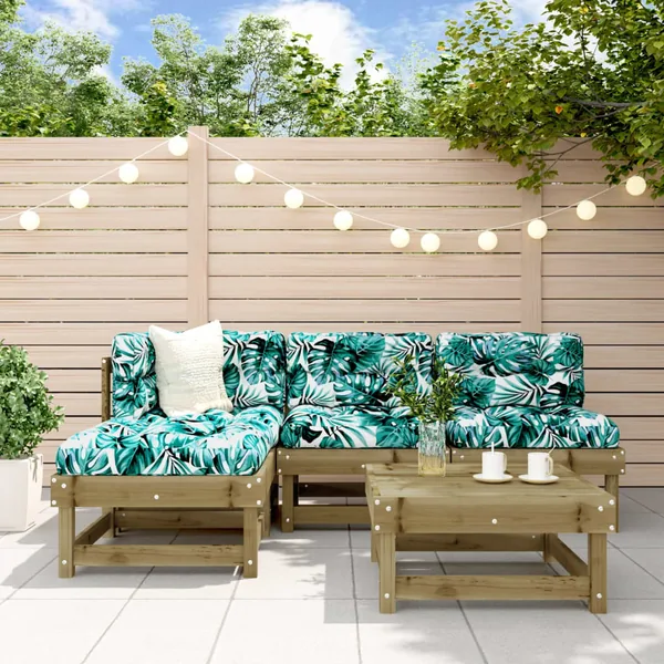 Salon de jardin 5 pcs bois de pin imprégné