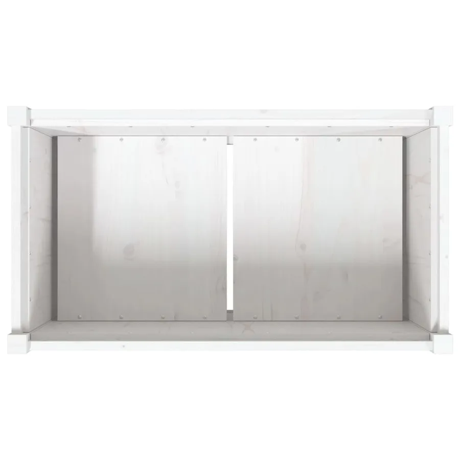 Jardinière blanc 90x50x70 cm bois de pin massif - 8