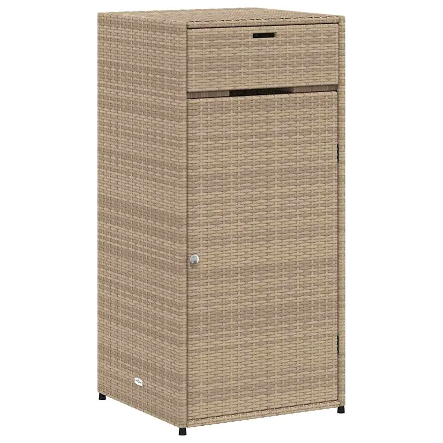 Armoire de rangement de jardin beige 55x55x111cm résine tressée - 2